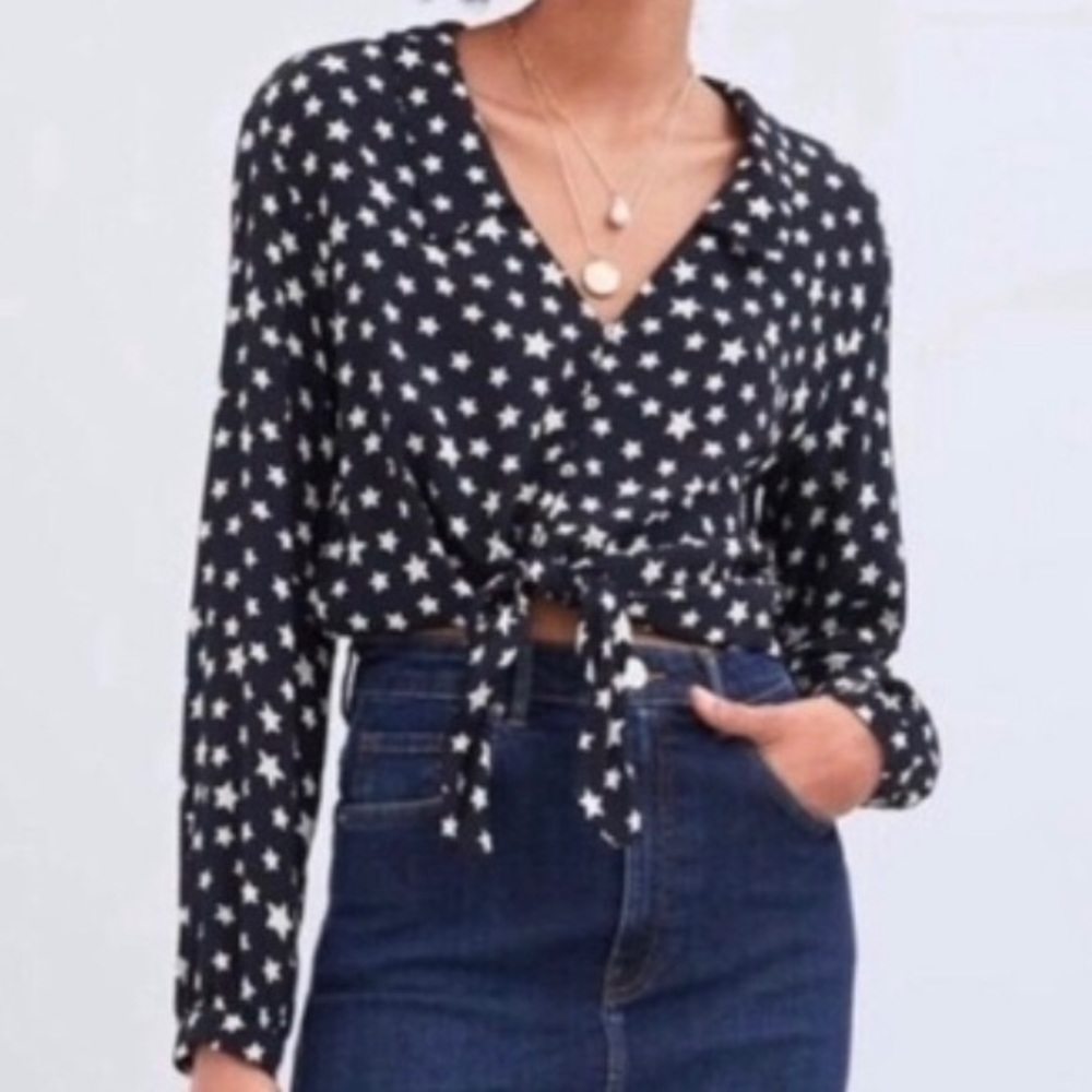 NWOT Zara Star Print Blouse
